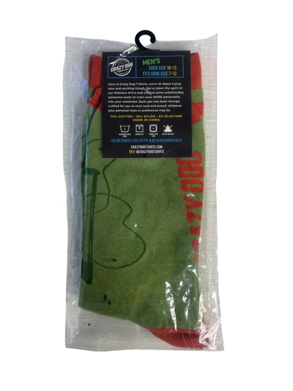 Easily Distracted By Balls Mens Golf Socks Crazy Dog Green Funny